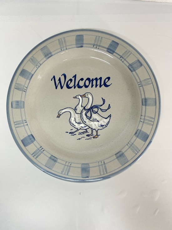 Louisville Stoneware Other - Vintage Louisville Stoneware Gaggle of Geese Welcome Dinner Plate Hand Painted